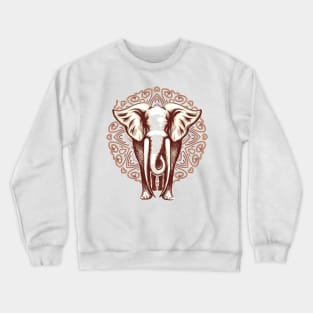 Elephant on Mandala background Crewneck Sweatshirt